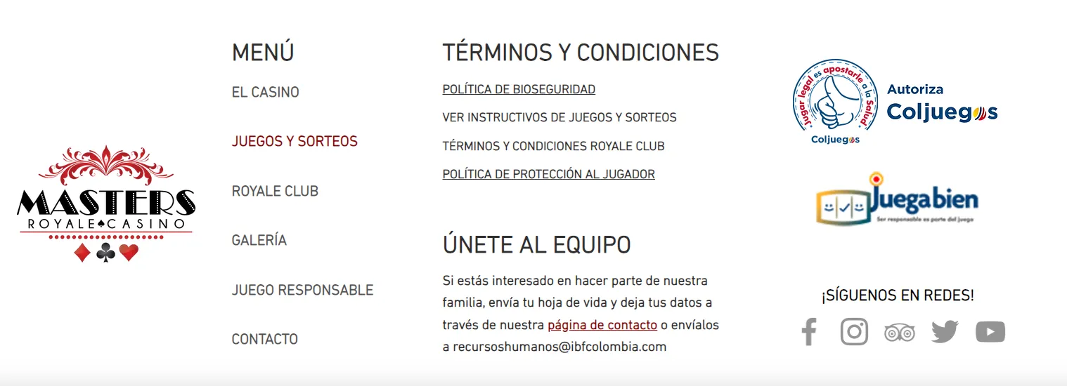 Licencia Coljuegos en Masters Royale Casino casinos cartagena masters royale