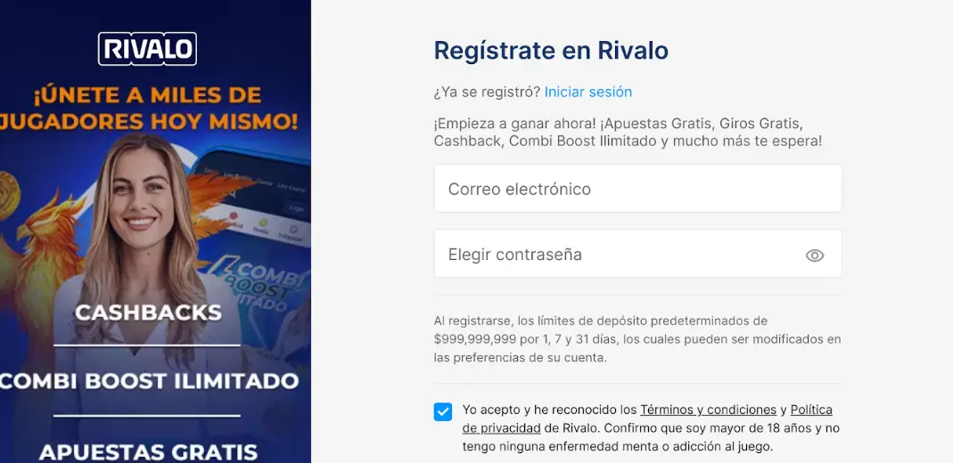 Registro en Rivalo Rivalo registro