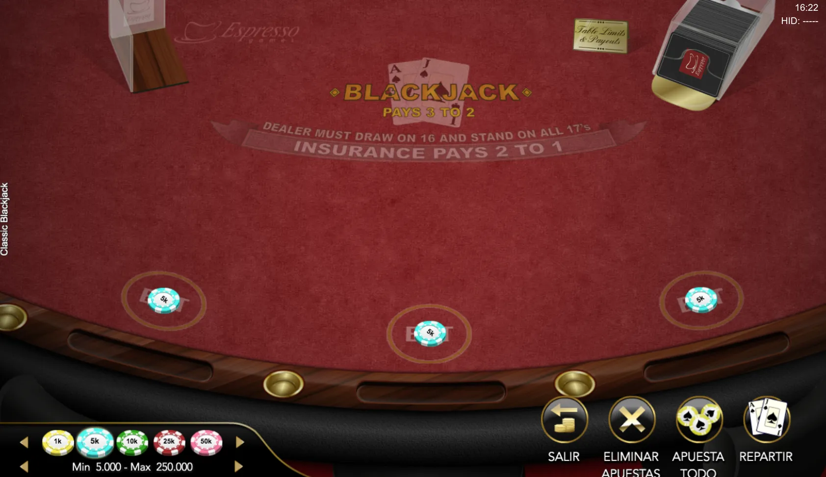 Partida blackjack Partida de Blackjack online