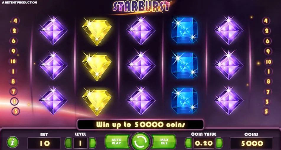 Gemas brillantes, los símbolos de Starburst starburst símbolos