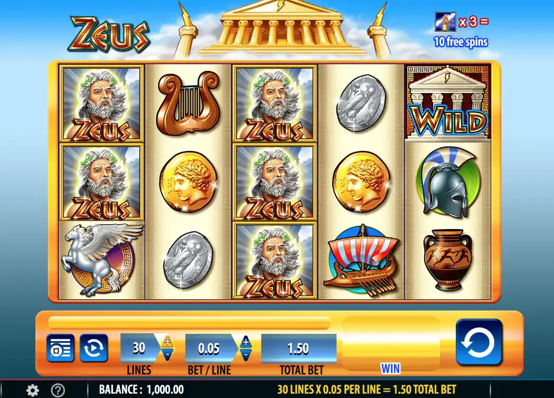 La tragamonedas Zeus de WMS Zeus tragamonedas