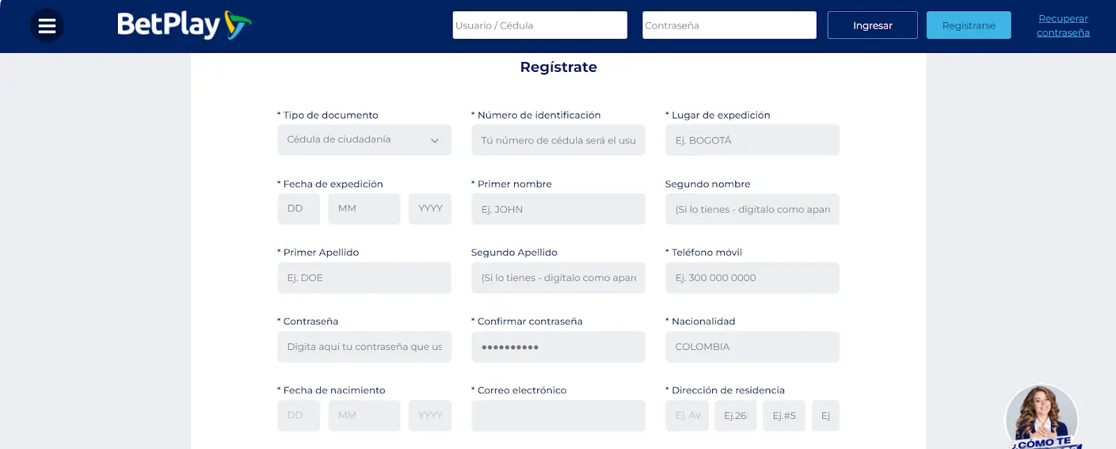 formulario registro formulario registro